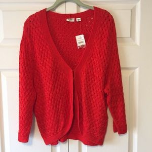 NWT Cato 18/20W Red Sweater Cardigan
